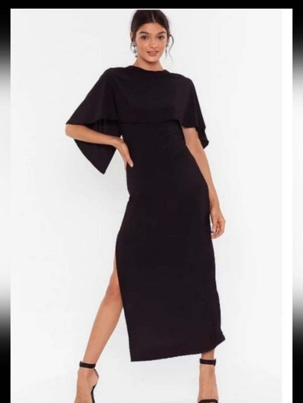 Chic Black Sleeve Maxi Dress - Elegant Evening Wear